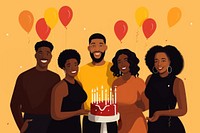 Black people birthday balloon dessert. AI generated Image by rawpixel.