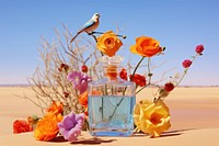 Purfume bottle flower outdoors perfume. AI generated Image by rawpixel.