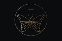 Butterfly logo symbol line. AI generated Image by rawpixel.