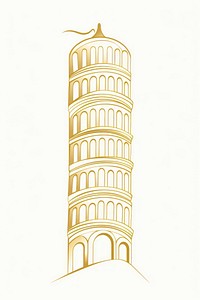 Pisa tower architecture building drawing. AI generated Image by rawpixel.