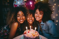 Black teenage girl party birthday smiling. AI generated Image by rawpixel.