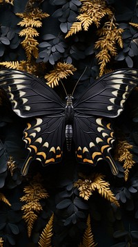 Close up of butterfly animal insect black. AI generated Image by rawpixel.