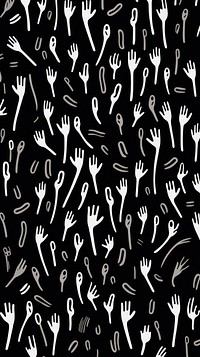 Doodle of hand illustration wallpaper black line. AI generated Image by rawpixel.