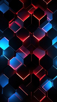 Monochrome neon light hexagon pattern illuminated backgrounds futuristic. AI generated Image by rawpixel.