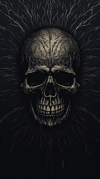 Skull illustration black creativity monochrome. 