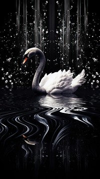 Swan on lake outdoors animal nature. AI generated Image by rawpixel.