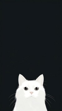 White cat art animal mammal black. AI generated Image by rawpixel.