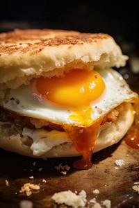 English muffin egg food breakfast. AI generated Image by rawpixel.
