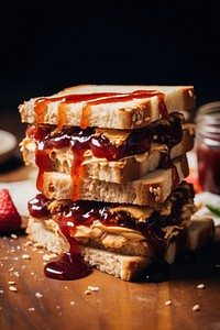 Sanwiches strawberry bread food. AI generated Image by rawpixel.