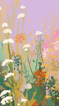 Flowers field outdoors painting pattern. 