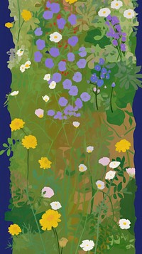 Flowers field outdoors painting pattern. AI generated Image by rawpixel.