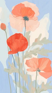 Flower painting poppy plant. AI generated Image by rawpixel.