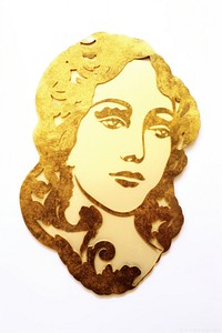 Woman ornament gold white background representation. AI generated Image by rawpixel.