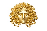 Medusa gold portrait white background. AI generated Image by rawpixel.