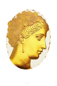 Greek woman gold art white background. AI generated Image by rawpixel.