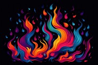 Colorful fire backgrounds pattern black background. AI generated Image by rawpixel.