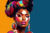 Black woman art portrait adult. AI generated Image by rawpixel.