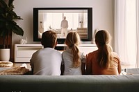 Family television furniture watching. AI generated Image by rawpixel.