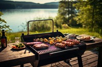 Bbq outdoors grilling nature. AI generated Image by rawpixel.