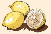 Lemons drawing sketch fruit. AI generated Image by rawpixel.