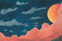 Moon and a cloudy night backgrounds astronomy outdoors. AI generated Image by rawpixel.