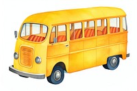 Yellow van car vehicle bus white background. AI generated Image by rawpixel.