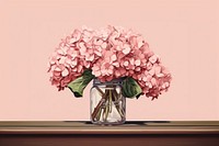 Pink hydrangea flower jar plant. AI generated Image by rawpixel.