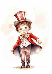 Circus Ringmaster cartoon cute white background. AI generated Image by rawpixel.