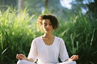 Woman meditating sports adult. AI generated Image by rawpixel.