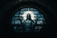 Jesus church window light representation spirituality. AI generated Image by rawpixel.