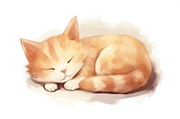 Cat sleeping drawing cartoon. AI generated Image by rawpixel.
