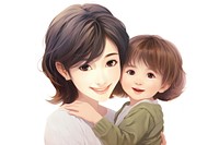 Asian mother smiling child adult. AI generated Image by rawpixel.