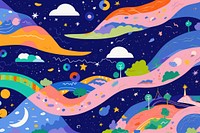 Vibrant night sky pattern abstract outdoors graphics. AI generated Image by rawpixel.