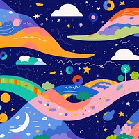 Vibrant night sky pattern abstract outdoors graphics. AI generated Image by rawpixel.