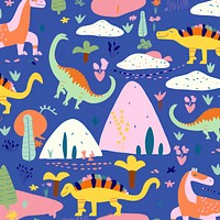 Vibrant cute dinosaur pattern backgrounds illustrated creativity