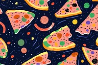 Vibrant pizza pattern backgrounds pepperoni freshness. AI generated Image by rawpixel.