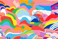 Vibrant rainbow pattern abstract painting graphics. AI generated Image by rawpixel.