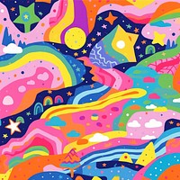 Vibrant star pattern in abstract painting art. AI generated Image by rawpixel.