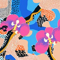 Vibrant orchid pattern abstract plant art