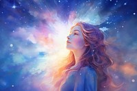 Woman Spirituality shadow spirituality portrait galaxy. AI generated Image by rawpixel.