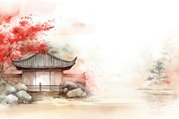 Ancient chinese house outdoors painting nature. AI generated Image by rawpixel.