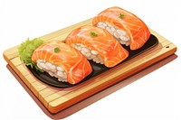 Japanese salmon sushis food rice meal. AI generated Image by rawpixel.