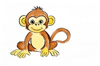Monkey cartoon drawing animal. AI generated Image by rawpixel.