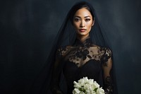 Vietnamese woman wedding portrait flower. AI generated Image by rawpixel.