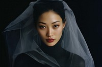 Vietnamese woman veil portrait fashion. AI generated Image by rawpixel.