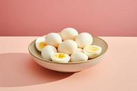 A brunch of peeled boiled eggs bowl table food. AI generated Image by rawpixel.