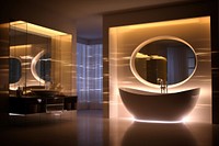 Bathroom new technology bathtub sink architecture. AI generated Image by rawpixel.