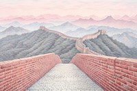Great Wall of China wall architecture tranquility. AI generated Image by rawpixel.
