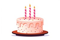 A birthday cake with decorations dessert candle food. AI generated Image by rawpixel.