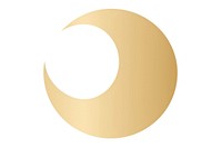 A Quarter golden moon eclipse logo white background. AI generated Image by rawpixel.